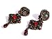 Ladies vintage clip on earrings in a dark coloured metal - design 12302