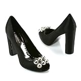 BCBGirls Black Welsh High Heel Satin Pump