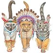 Native American Cats Adult T-Shirt