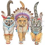 Native American Cats Adult T-Shirt