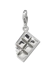 SilberDream Charm chocolate, 925 Sterling Silver Charms Pendant with Lobster Clasp for Charms Bracelet, Necklace or Earring FC723I