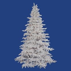 7.5' Pre-Lit Flocked White Spruce Artificial Christmas Tree - Clear Lights