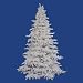 7.5' Pre-Lit Flocked White Spruce Artificial Christmas Tree - Clear Lights