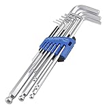 uxcell六角レンチツール　六角ヘッド　L型　ボールエンド　クロムバナジウム鋼　9個