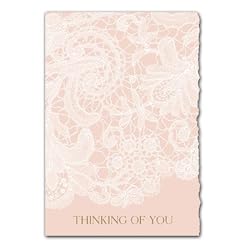 Pink and White Lace - Thinking of You Designer Note Cards (set of 10)