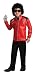 Michael Jackson Costume, Child's Deluxe Beat It Red Zipper Jacket Costume - Large