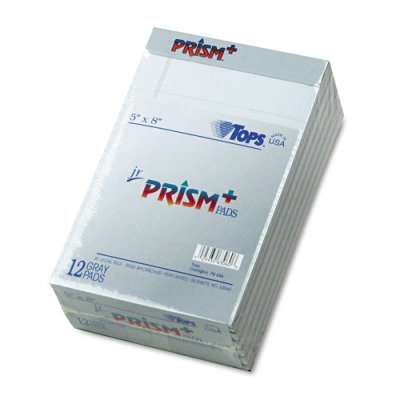Prism Plus Jr. Legal Rule Writing Pads - 5 x 8, Gray, 50-Sheet Pads, 12/pack(sold in packs of 3)