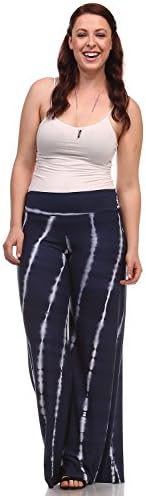 Womens Plus Size Palazzo Pants High Waist Wide Leg Pants XXX-Large Navy
