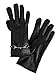 Womens Black Pleather Leather-look Touch Screen Text & Tech Gloves Medium/Large