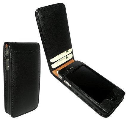 Piel Frama Premium Leather Case with MAGNETIC Closure for the Apple iPhone 4 (Black)