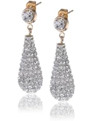 10K Gold by Madison Avenue Collection made with Swarovski Elements Pear Shape Earrings