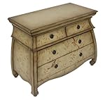 Dynasty Hand-Painted Asian Style Bombe Chest w 4 Drawers