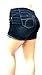 IVE33 Women's Plus Size Black Denim Jeans Short Stretch Premium 1826 1030MSH