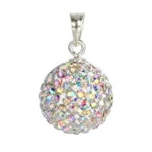 SilberDream Glitzer Anhänger Swarovski Kristalle weiß Polarlicht Silber Kettenanhänger mit Glitzerkristallen für Kette oder Halskette GSH101