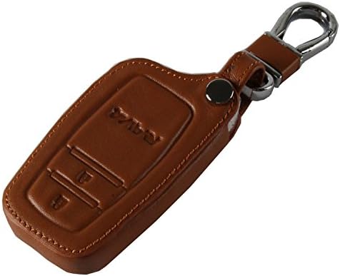 Leather Car Remote Smart Key Case Cover For TOYOTA RAV4 2013 2014 Yellow