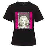 Women's Black T-Shirt of Marilyn Monroe Bequia Stamp - Grenadines of St. Vincent (Andy Warhol)