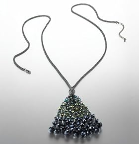 Multi-Faceted Bead Tassel Necklace