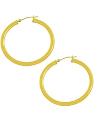 14 Karat Yellow Gold 3x37-mm Tube Hoop Earrings
