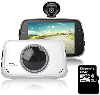 Dash Cam, Liwithpro 3.5-Inch 170-Degree Wide Angle 1080P HD Car Driving Data Recorder DVR Dashboard (with 8G SD Card)