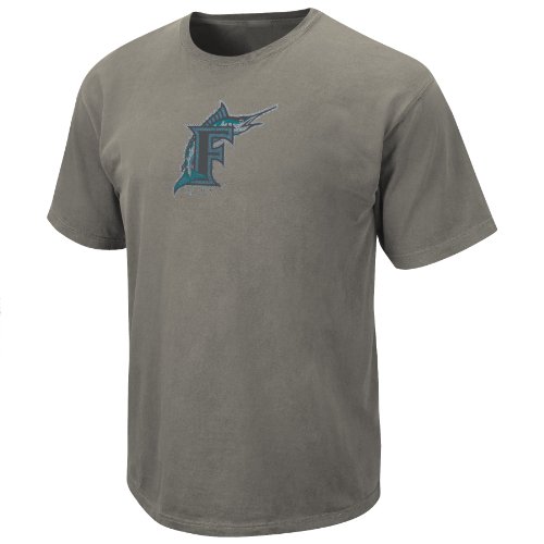 MLB Florida Marlins Adult Short Sleeve Pigment Dye Tee (Pigment Pepper, X-Large)