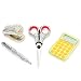 4 Unit Clear Crystal Desk Set : Scissor Pen Stapler Calculator