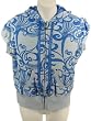 Bebe Printed Hoody Short Sleeve Terrycloth Large Blue