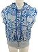 Bebe Printed Hoody Short Sleeve Terrycloth Large Blue