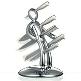 The Ex 5-Piece Stainless-Steel Knife Set with Unique Holder, Chrome