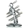 The Ex 5-Piece Stainless-Steel Knife Set with Unique Holder, Chrome
