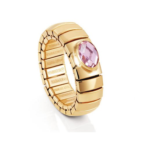 Nomination Damen-Ring Golden Klein Aus Stahl Facettiert Zirkonen Rosa Ring gr&ouml;&szlig;e variabel  Preisvergleich