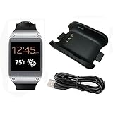 Galaxy Gear Charger, Efanr&reg; Black High-quality Replacement Charger Charging Cradle Dock + Micro USB Cable Cor for Samsung Galaxy Gear SM-V700 V700 Smart Watch