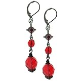 Siam Red Vintage Inspired Long Linear Earrings