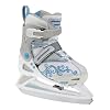 Bladerunner Girls Adjustable Phaser 4 Size Ice Skate (White/Light Blue, US 11j to 1)