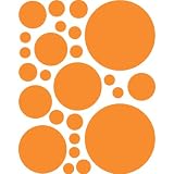 Instant Murals 25 Polka Dot Wall Transfer Stickers - Tangerine