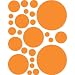 Instant Murals 25 Polka Dot Wall Transfer Stickers - Tangerine