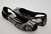 Restricted Thriller Black Snakeskin Peeptoe Flat Shoes