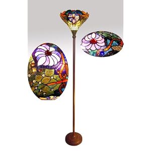 Tiffany Style Dragonfly Torchiere Floor Lamp 71-inch Tall by Chloe Lighting