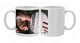 cientist studies DNA autoradiogram with magnifier Photo Mugs