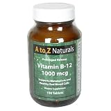 A to Z Naturals Vitamin B-12, 1000 mcg, Tablets, 100 tablets