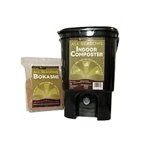 All Seasons Indoor Composter Kit with Bokashi - Black (Formally Sold As Happy Farmer Composter Kit)