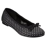 Girls' Xhilaration Kamryn Polka-Dot Ballet Flats - Black
