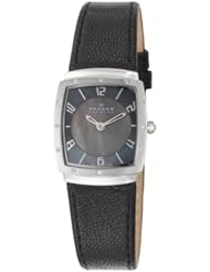 Skagen Denmark Womens Watch Black Square with Black Leather #O396XSSLB