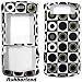 Black and White Circles Squares Box Pattern Design Rubber Feel Snap-On Cover Hard Case Cell Phone Protector for BlackBerry Pearl 8110 8120 8130