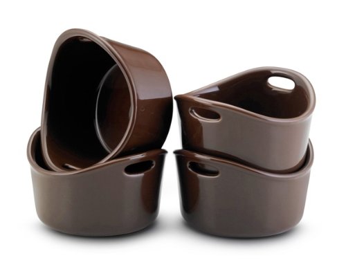 Rachael Ray Bubble and Brown Set of 4 Ramekins, Chocolate