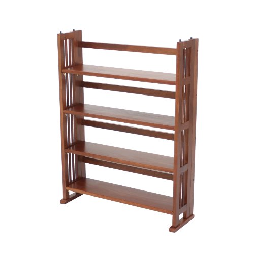Yu Shan 4-Shelf Folding Media Stand, Walnut