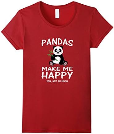 Women's Pandas Make Me Happy Special Gift Shirt - Cute Panda t-shirt Small Cranberry