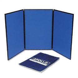 Quartet Show-It! Exhibition Display System, 3-Panels, 72 x .75 x 36 Inches, Blue and Gray (SB93513Q)