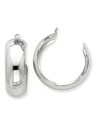 14k White Gold Polished Hoop Earring Jackets