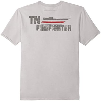 Men's Tennessee Firefighter Thin Red Line Shirt XL Silver