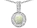 0.47 cts Genuine Round Opal and Diamond Pendant - 14kt White or Yellow Gold